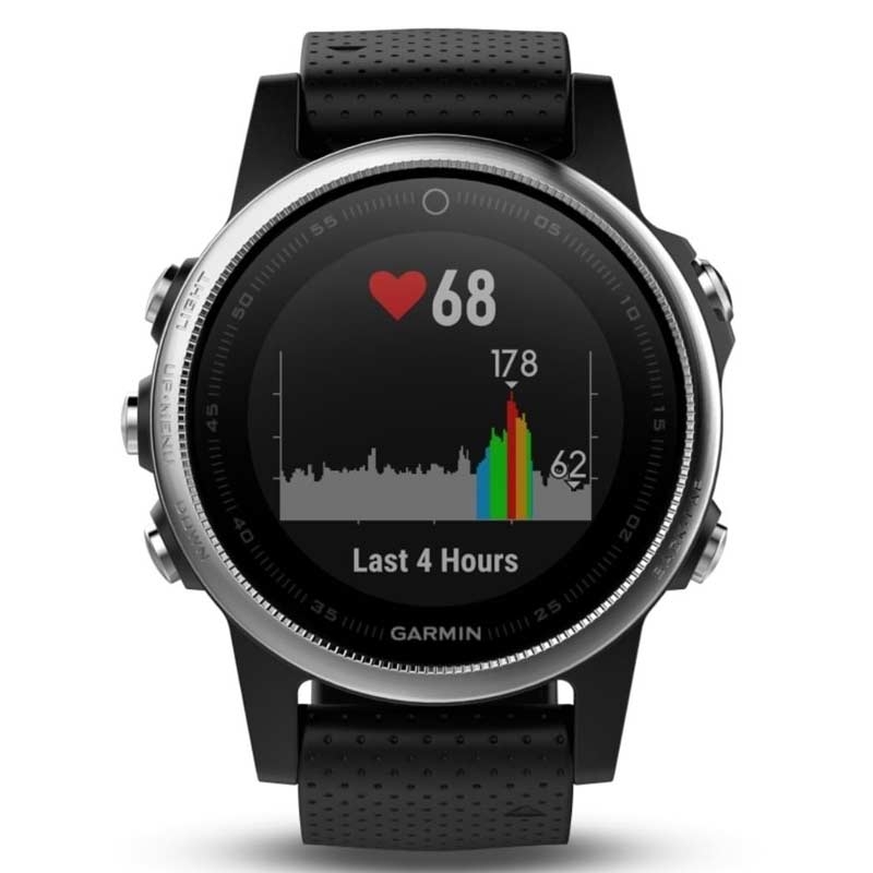 Garmin fenix 5S silber mit schwarzem Armband 42mm