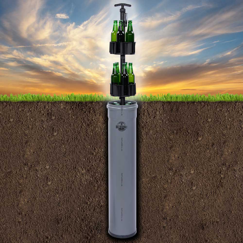 HopfenHöhle LIFT Outdoor Erdloch Bierkühler mit integriertem halbautomatischem Hebesystem