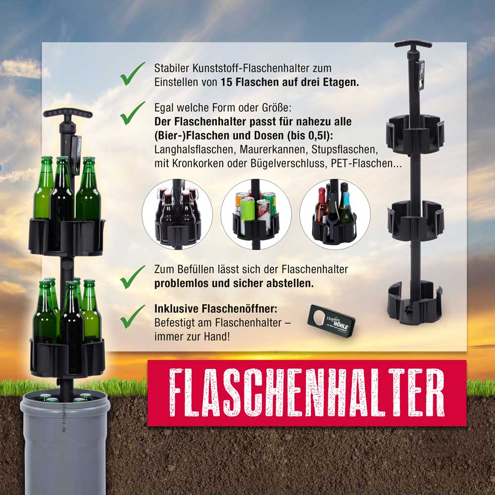 HopfenHöhle LIFT Outdoor Erdloch Bierkühler mit integriertem halbautomatischem Hebesystem