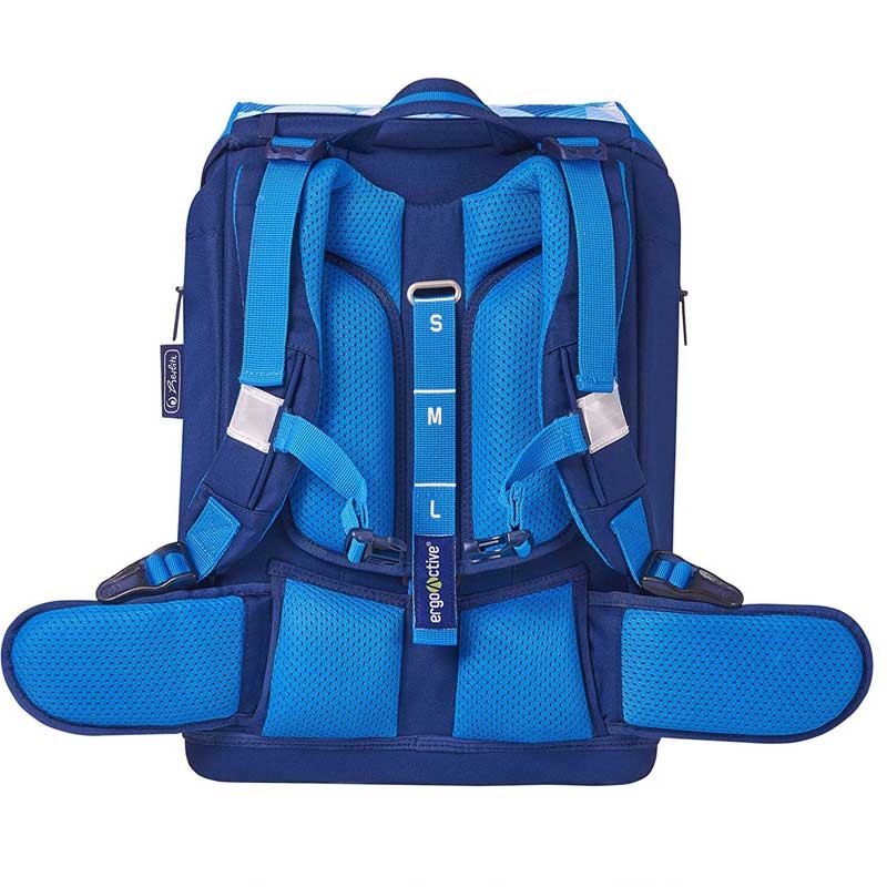 Herlitz Motion Plus Schulrucksack, Grundschulranzen 18 Liter Blue Cubes