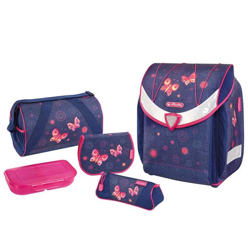 Herlitz Flexi Plus Schulranzen, Grundschulranzen 18 Liter Butterfly Dreams