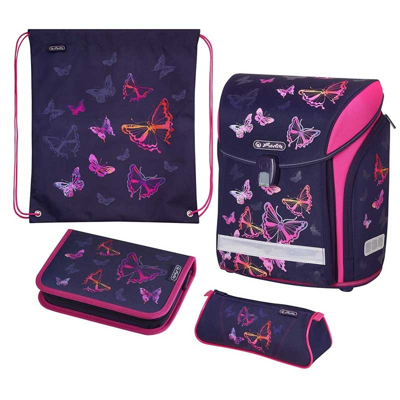 Herlitz Midi Plus Schulranzen, Grundschulranzen 16 Liter Butterfly