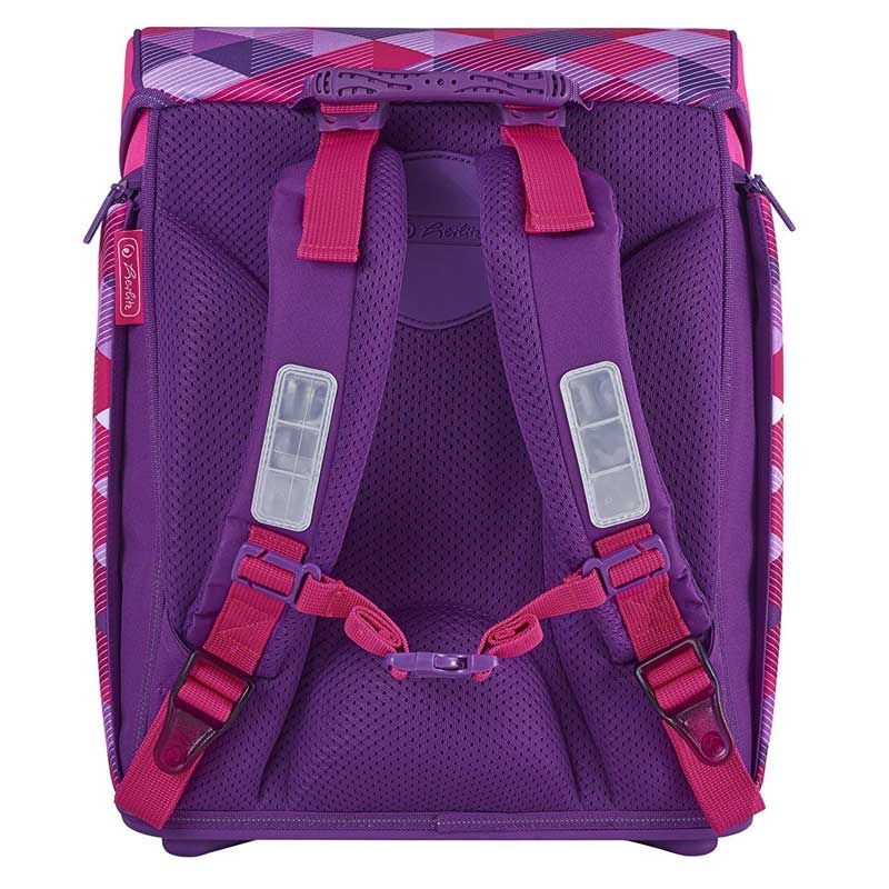 Herlitz Midi Plus Schulranzen, Grundschulranzen 16 Liter Pink Cubes