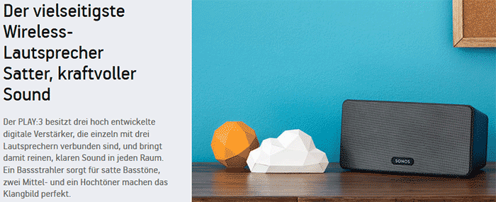 SONOS PLAY:3 Audio-Player schwarz