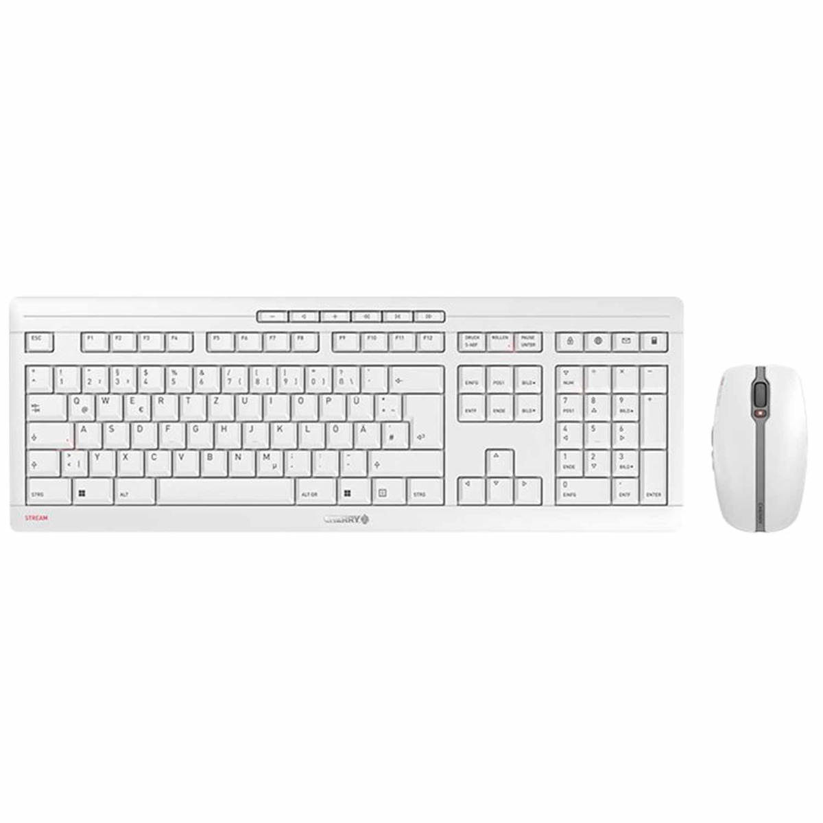 Cherry STREAM DESKTOP RECHARGE Set weiß-grau
