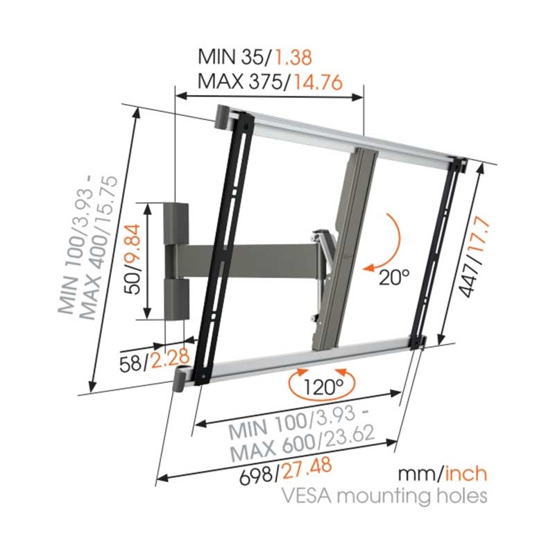 Vogel's THIN 325 TV-Wandhalterung für 102-165 cm (40-65 Zoll) Fernseher (2.Wahl)