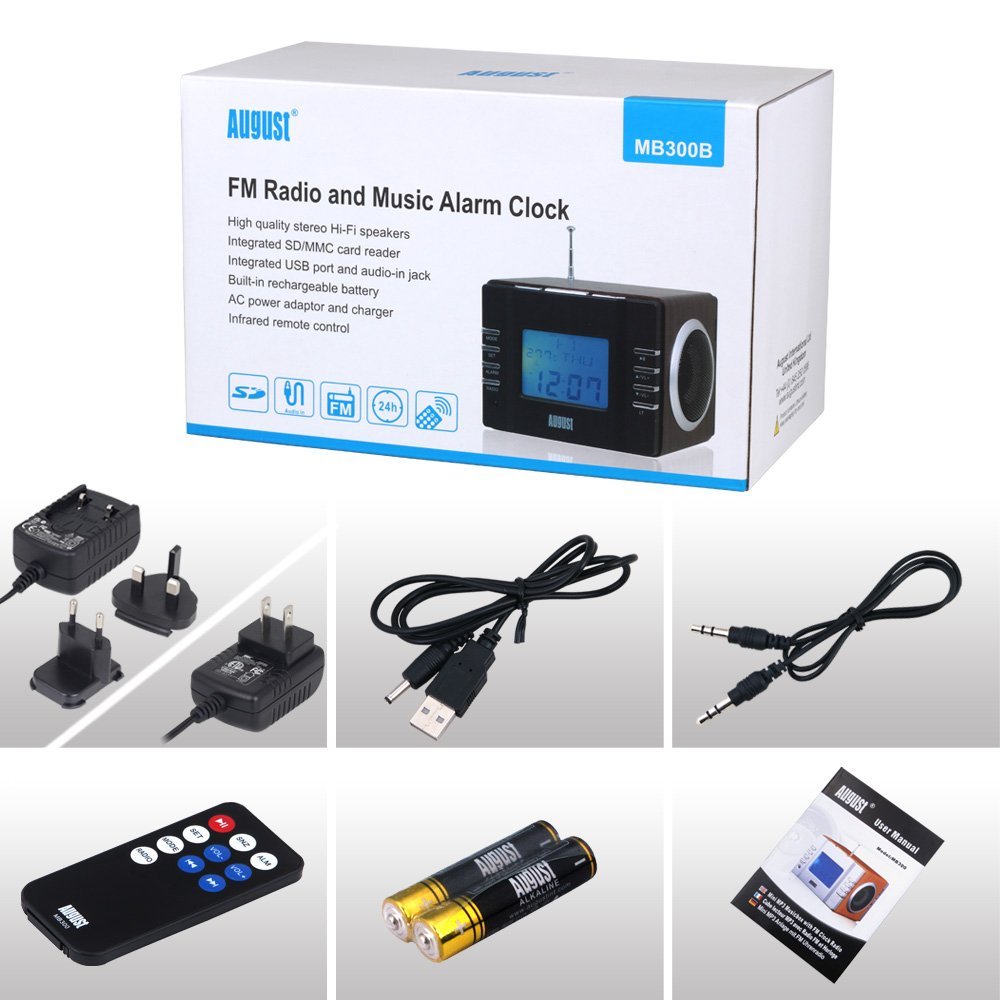 August MB 300 Radiowecker-MP3 Player / Stereoanlage braun-schwarz