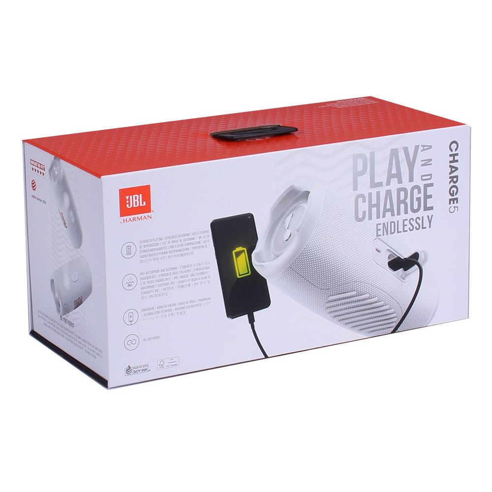 JBL Charge 5 Bluetooth-Lautsprecher weiß