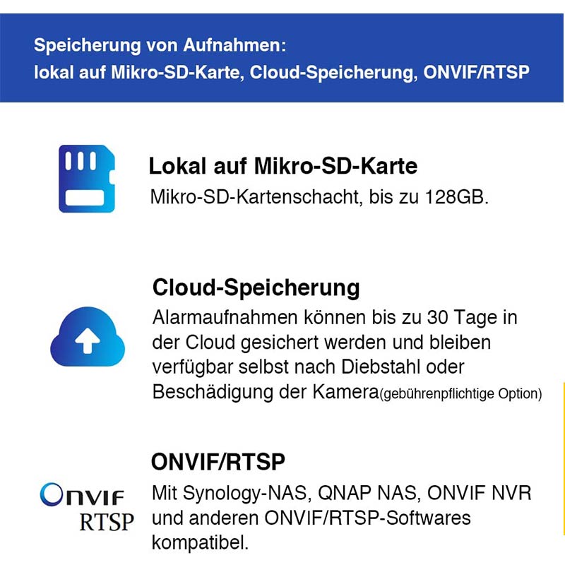 HiKam A7 Überwachungskamera für außen mit App & Support