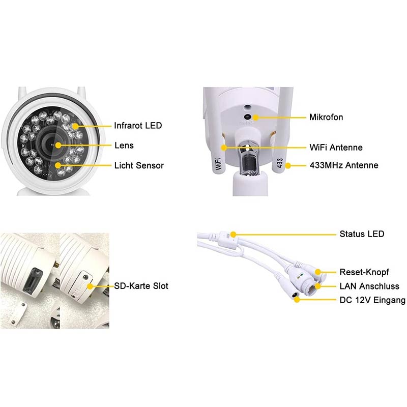 HiKam A7 Überwachungskamera für außen mit App & Support
