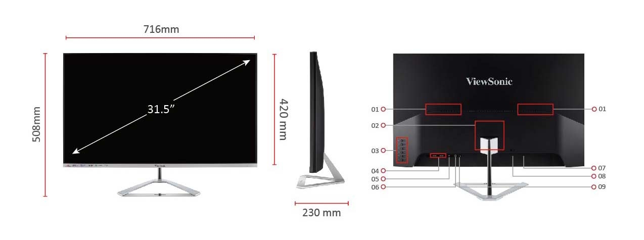 ViewSonic VX3276-4K-MHD 81,3 cm (32 Zoll) 4K Design Monitor