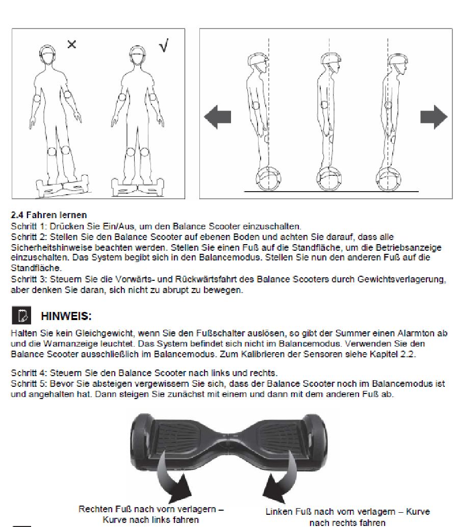 Denver DBO-6550 Balance Scooter/Board schwarz