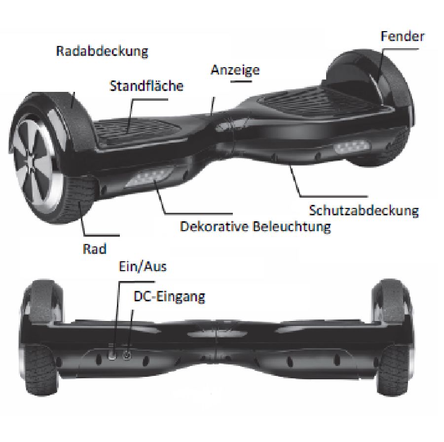 Denver DBO-6550 Balance Scooter/Board schwarz