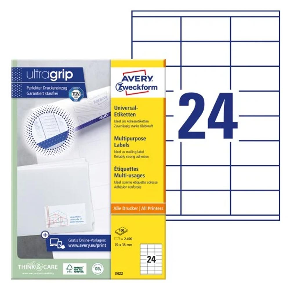 Avery Zweckform, Labels Avery 70 x 35mm A4 (3422)