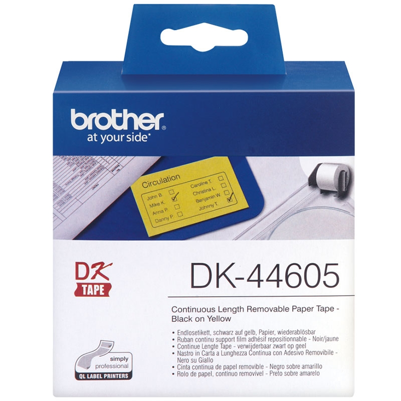 Brother DK44605 Endlosetiketten Papier 62mm x 30.48m gelb