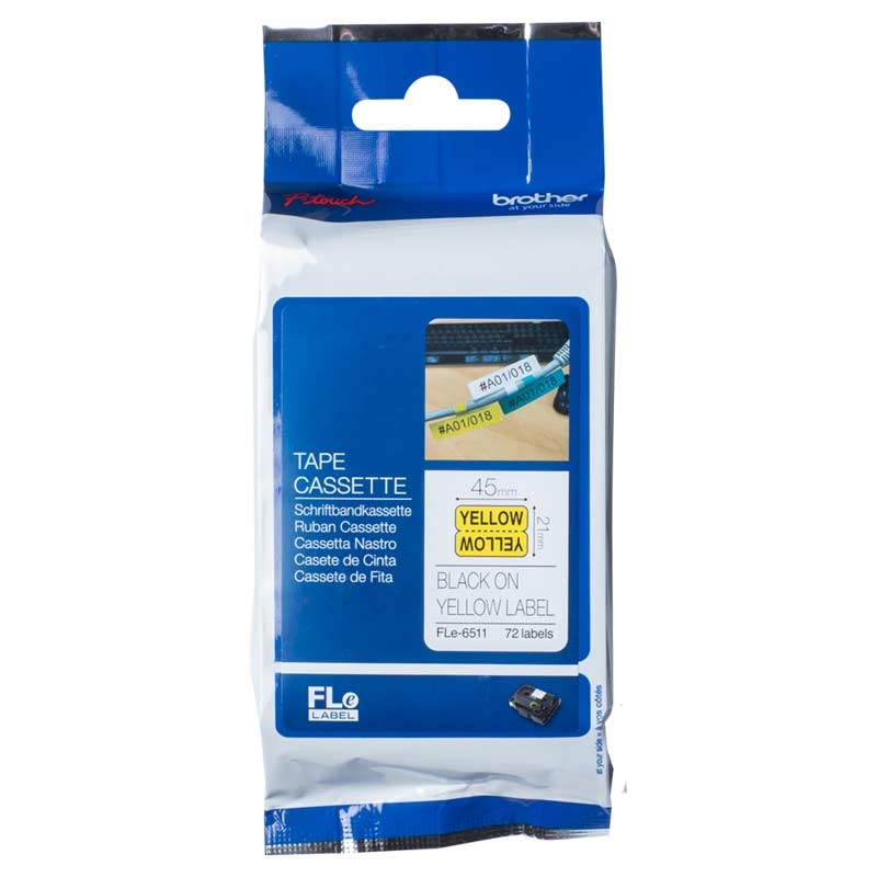 Brother FLe-6511 P-touch Schriftbandkassette schwarz auf gelb