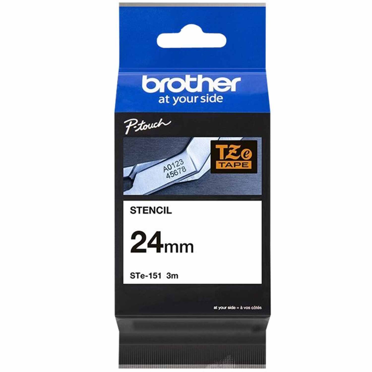 Brother STe-151 P-touch Schriftband weiß auf transparent 24mm
