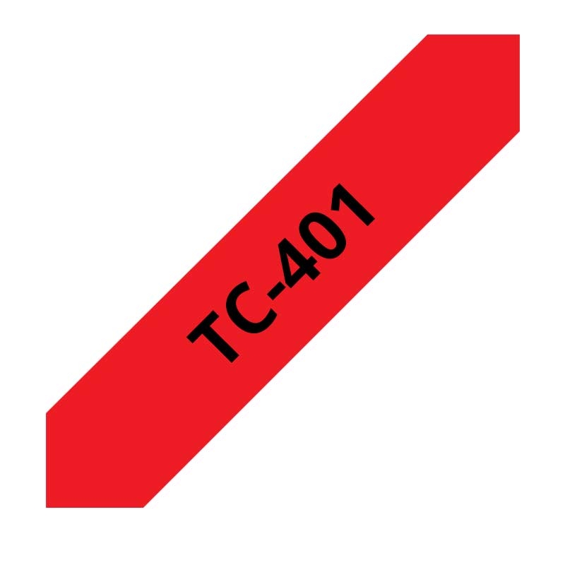 Brother TC-401 P-touch schwarz auf rot 12mm