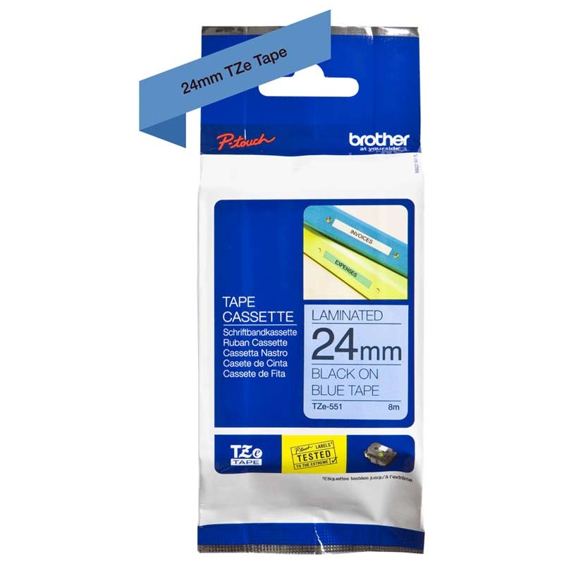Brother TZE-551 P-Touch schwarz auf blau 24mm