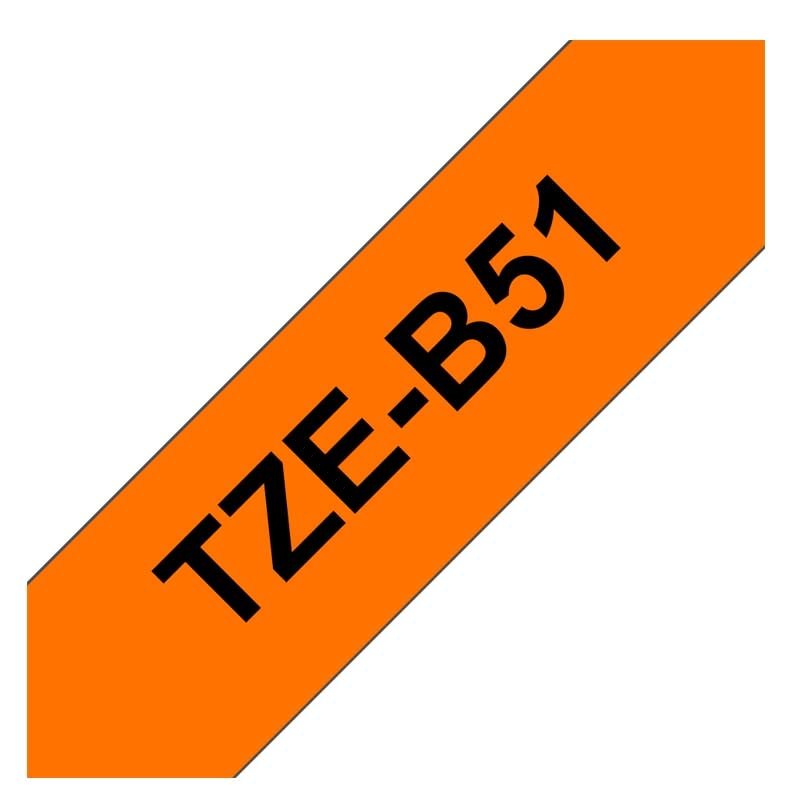 Brother TZE-B51 Schriftband P-touch schwarz auf neon orange 24mm
