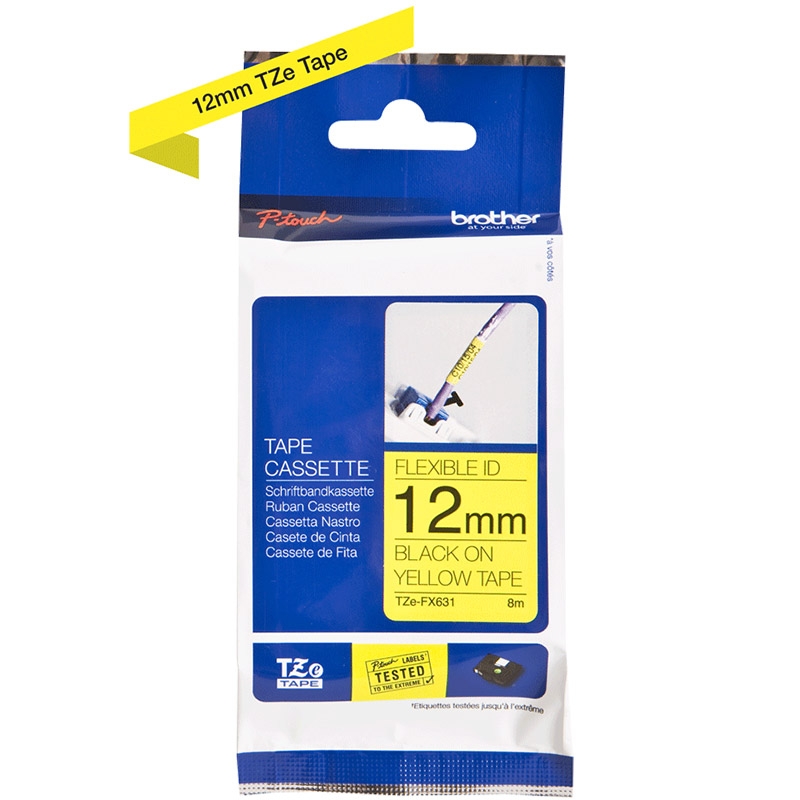 Brother TZE-FX631 P-Touch schwarz auf gelb 12mm