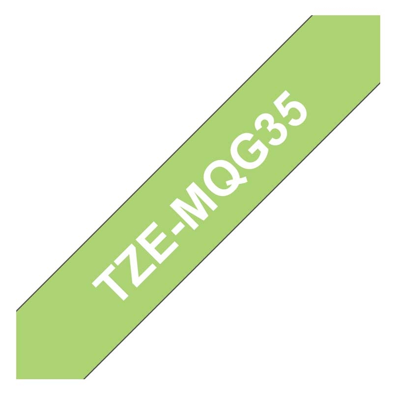 Brother TZe-MQG35 Schriftband weiß auf apfelgrün 12mm
