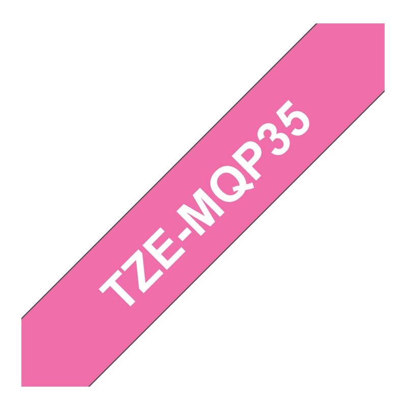 Brother TZe-MQP35 Schriftband weiß auf pink 12 mm