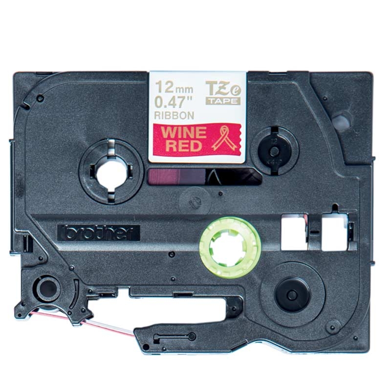 Brother TZe-RW34 Schriftband P-touch Textil gold auf weinrot 12mm