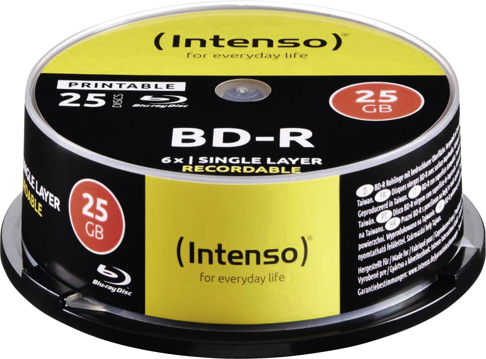 Intenso BD-R 50GB 6x Printable Rohlinge 25er Spindel
