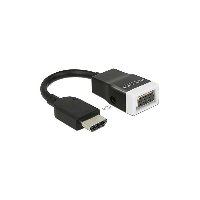 Delock Adapterkabel HDMI-A Stecker > VGA Buchse mit Audio (screwless)