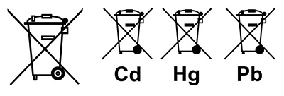 Übersicht Symbole für schadstoffhaltige Batterien bzw. Akkus